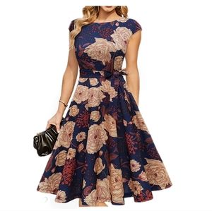 Women Cap Dress, Fit Flare Skater Midi Dress for Teen, Aline Church Dresses,